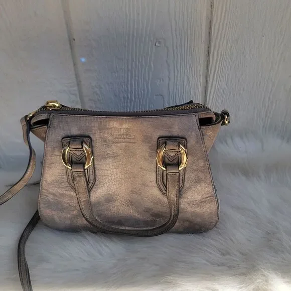 Aimee Kestenberg Jaden Mini Crossbody Grey Metallic Pearl Lizard - Picture 3 of 4